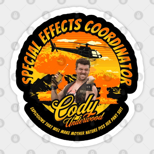 Cody Underwood - Special Effects Coordinator - Tropic Thunder Sticker by BodinStreet